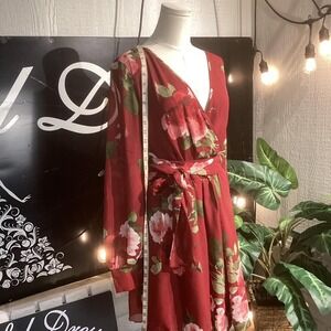 Floral Red Maxi Dress